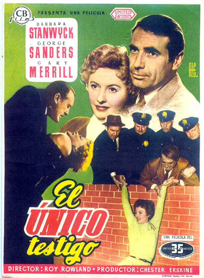 EL UNICO TESTIGO - Witness to Murder - 1954