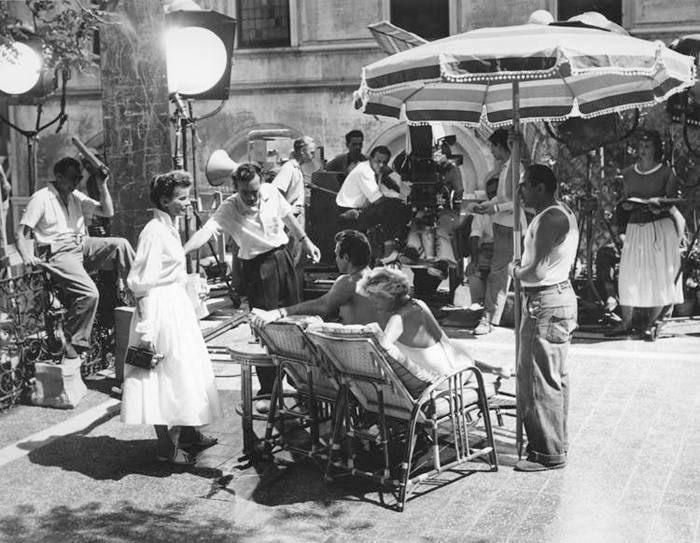 KATHARINE HEPBURN 1955 en el rodaje de Locuras de Verano